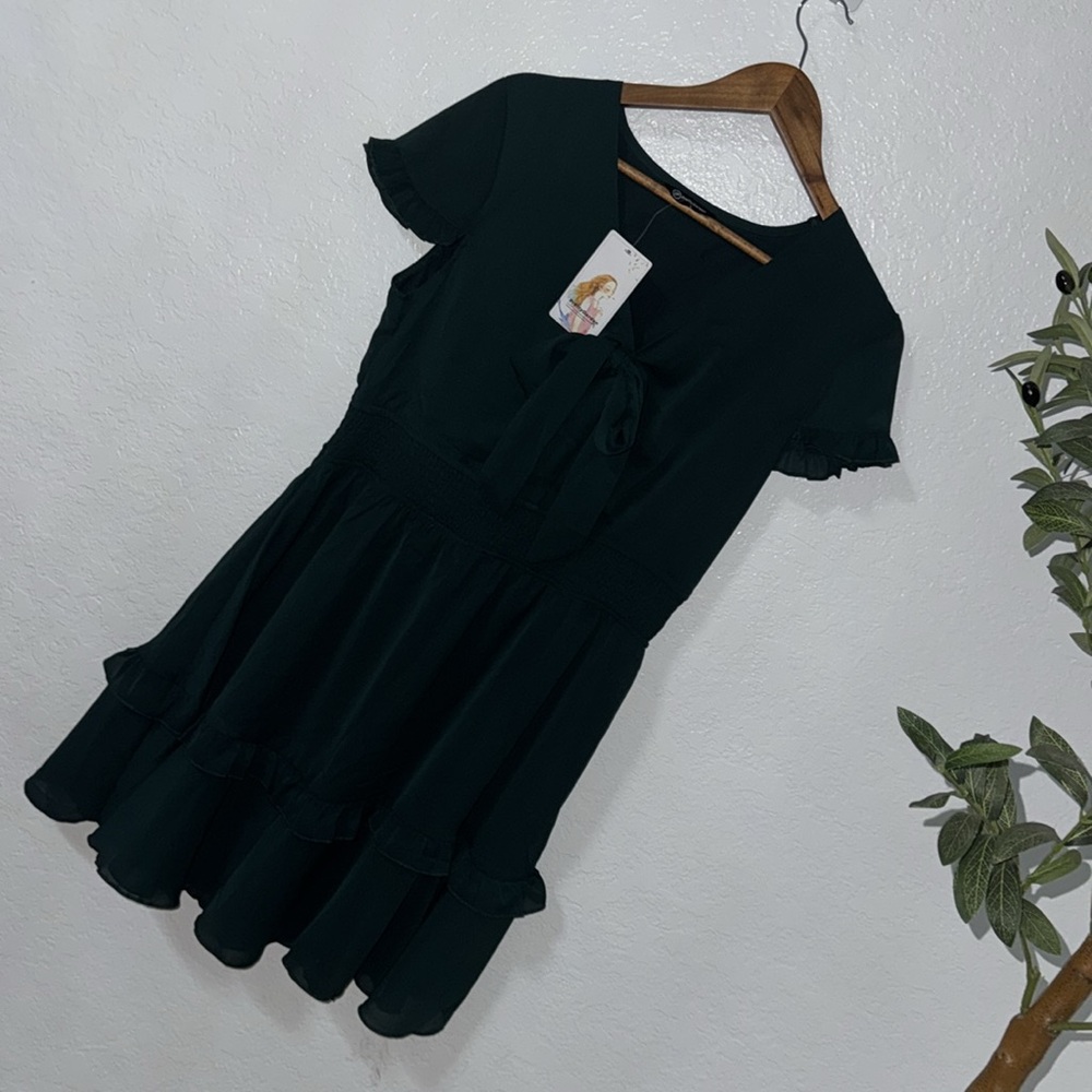 Prettygarden Green Ruffle Mini Dress - Picture 3 of 9